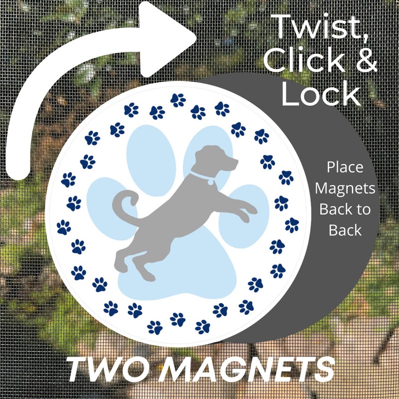 Robbins Aria Screen Door Magnets Double Sided â€“ Keep People, Kids, and Dogs from Running into The Screen Door - Robbins Aria Dog Paw - Image 3